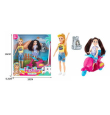 Набір ляльок ST 5612-11 (72/2) 2 ляльки, скутер, рюкзак із собакою, висота 23 см, в коробці