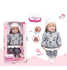 Лялька A 909 A (12/2) гумова, висота - 52 см, функціональна, прошите волосся, рухомі кінцівки, щітка для волосся, взуття, в коробці