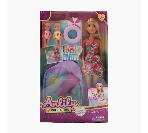 Лялька 616151 (36) висота - 31 см, гумова голова, 2 пупсики, аксесуари, в коробці