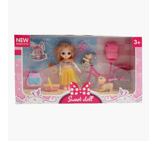 Лялька R 100-155-34 (48/2) 15 см, імітація скляних очей, шарнірні суглоби, аксесуари, в коробці