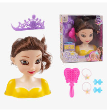 Манекен для зачісок LK 1714 (96/2) гребінець, аксесуари, корона, в коробці