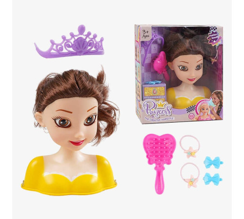 Манекен для зачісок LK 1714 (96/2) гребінець, аксесуари, корона, в коробці