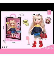 Лялька A 923 F (24/2) висота: 30 см, шарнірні суглоби, імітація скляних очей, аксесуари, гребінець, в коробці