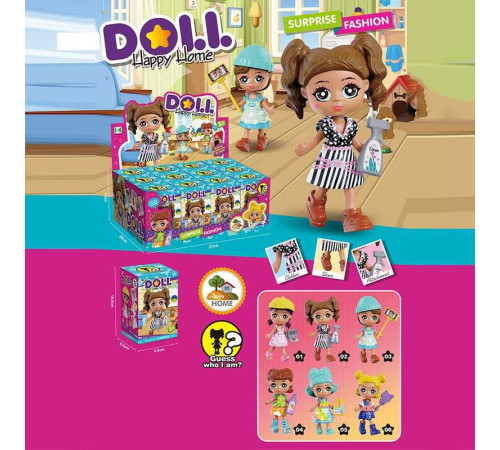 Лялька KZ 9009 (36/2) ЦІНА ЗА 12 ШТУК В БЛОЦІ, середня висота ляльки 9 см, аксесуари, рухомі кінцівки, в коробці