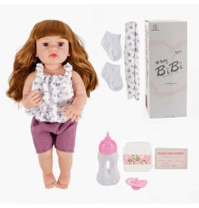 Лялька XBY 5537 (12) висота 52 см, гумова, пляшечка, памперс, соска, шкарпетки, в коробці