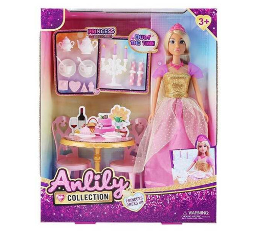 Лялька 616338 (12) висота 30 см, знімний одяг, аксесуари, стіл та стільці, в коробці