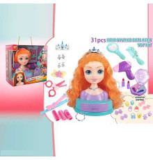 Манекен для зачісок SR 008 (18/2) косметика, перукарські інструменти, заколки, резинки, в коробці