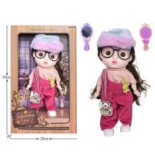 Лялька 3808 B25 (36/2) висота 27 см, пісні англійською, вітається, сміється, підсвічування, шарнірні кінцівки, окуляри, дзеркальце, щітка, в коробці
