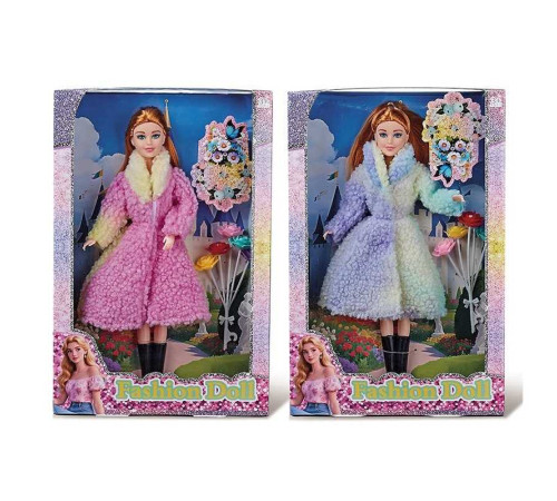 Лялька 8675-8 (48) 2 види, висота: 30 см, шарнірні з’єднання суглобів, голова та руки - гума, знімний одяг та взуття, аксесуар: квіти, в коробці