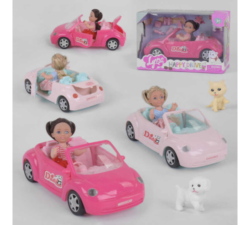 Лялька 4610 (36/2) 2 види, машина, улюбленець, аксесуари, в коробці