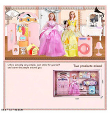 Лялька 8703-1 (12) "Меблі", 4 улюбленця, аксесуари, продукти, у коробці