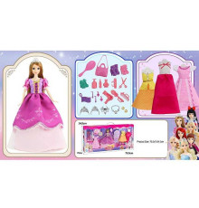 Лялька з аксесуарами 91061 A (18) висота 30 см, діадеми, сережки, намиста, сумочка, гребінець, сукні, туфлі, в коробці