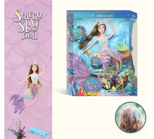 Лялька SK 050 D (48/2) “Русалка”, висота 30 см, знімне взуття, гребінець, штучні квіти, аксесуар, в коробці – в наличии! Купите сейчас у KAZKOVA