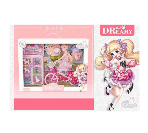 Лялька 6625 (18) має точки артикуляції, велосипед, 6 фігурок собак, аксесуари, висота 30 см, в коробці