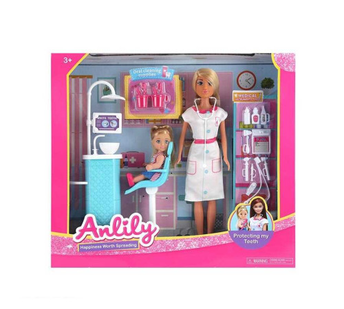 Набір ляльок 99279 (24) 2 ляльки, кабінет стоматолога, обладнання, аксесуари, висота старшої ляльки 30 см, в коробці