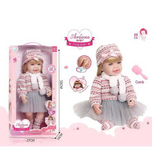 Лялька A 909 B (12/2) гумова, висота - 52 см, функціональна, прошите волосся, рухомі кінцівки, в коробці