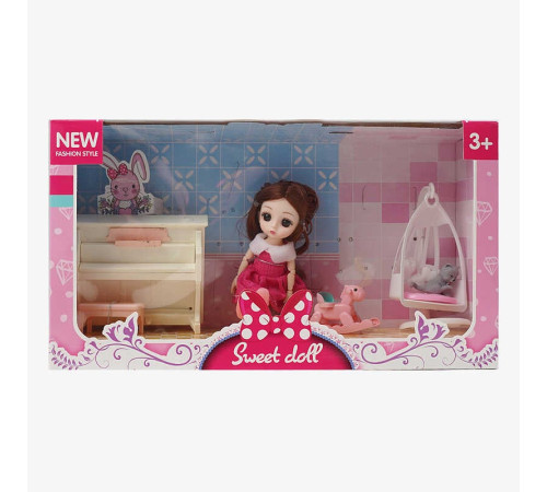 Лялька R 100-155-35 (48/2) 15 см, імітація скляних очей, шарнірні суглоби, аксесуари, в коробці