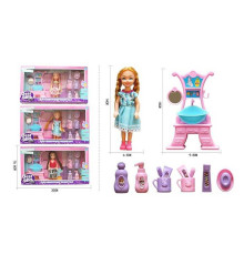 Лялька L 5-30 (120/2) 3 види, висота: 14 см, аксесуари, знімний одяг, косметичний столик, в коробці, ВИДАЄТЬСЯ МІКС ВИДІВ