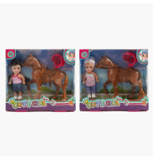 Лялька GN 686-8 (128/2) 2 види, висота: 11,5см, кінь, аксесуари, в коробці