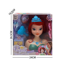 Манекен для зачісок LK 1712 D (48/2) аксесуари, гребінець, корона, в коробці