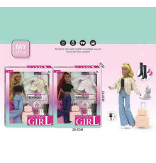 Лялька WX 257-2 (48/2) 2 види, 30 см, аксесуари, валізка, шарнірні суглоби, улюбленець, знімний одяг, прошите волосся, в коробці