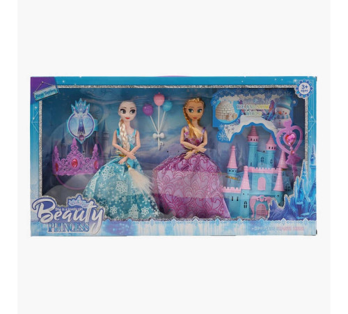 Набір ляльок MY 3209 Y2 (24/2) 2 ляльки, 27 см, шарнірні суглоби, аксесуари, знімний одяг, корона, чарівна паличка, замок, в коробці