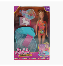 Лялька WG 249 (96/2) висота: 30см, знімний одяг, рухомі кінцівки, басейн, улюбленець, в коробці