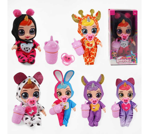 Лялька 215 (120/2) 6 видів, гумова, висота 20см, говорить, сміється, плаче, знімний одяг, рухливі кінцівки, пляшечка, пустушка, в коробці, ВИДАЄТЬСЯ МІКС