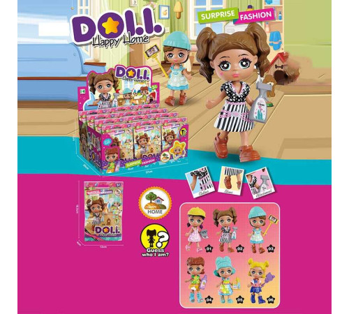 Лялька KZ 9010 (36/2) ЦІНА ЗА 12 ШТУК В БЛОЦІ, середня висота ляльки 9 см, аксесуари, рухомі кінцівки, в коробці