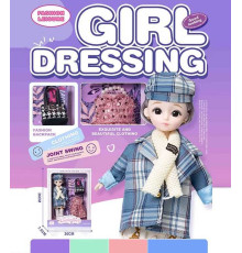 Лялька Q-A 31 (72/2) висота - 30 см, тіло — пластик, голова — гума, шарнірні з’єднання суглобів, знімне взуття, змінний одяг, аксесуари, в коробці