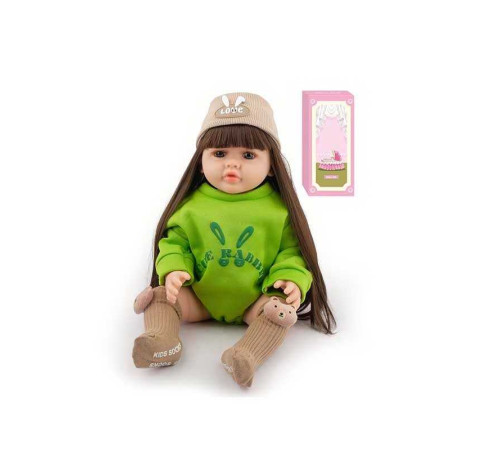 Лялька AFD 8866-23 (12) гумова, 52 см, аксесуари, памперс, пляшечка, пустушка, шкарпетки, в коробці