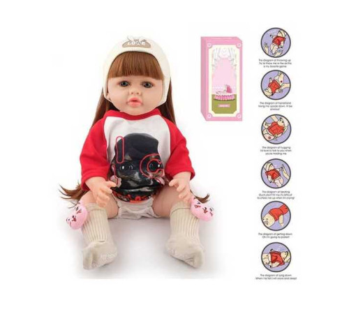 Лялька AFD 8866-36 S (12) висота: 52 см, функціональна, гумова, звуки, прошите волосся, аксесуари, в коробці