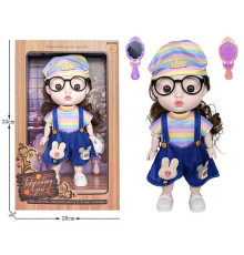 Лялька 3808 B26 (36/2) висота 27 см, пісні англійською, вітається, сміється, підсвічування, шарнірні кінцівки, окуляри, дзеркальце, щітка, в коробці