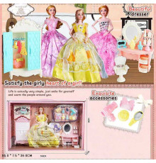 Лялька 8705-1 (18) "Гардеробна", шафа, косметичний столик, аксесуари, у коробці
