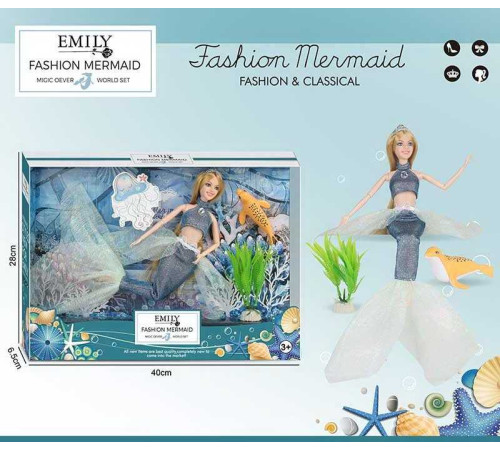 Лялька QJ 137 D (36/2) "Русалонька", висота 30 см, фігурка морського мешканця, у коробці