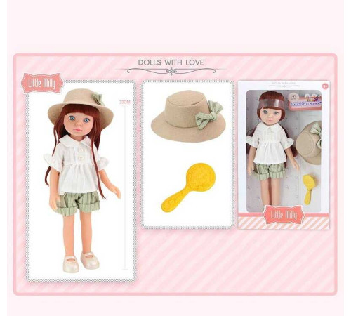 Лялька 91099 A (36) висота 33 см, капелюшок, щітка для волосся, в коробці