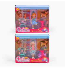 Лялька A 8-15 (96/2) 2 види, знімне взуття, аксесуари, улюбленці, візочок, в коробці