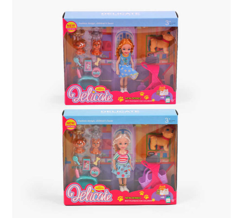 Лялька A 8-15 (96/2) 2 види, знімне взуття, аксесуари, улюбленці, візочок, в коробці