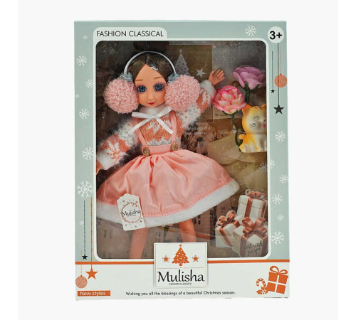 Лялька QJ 120 (48/2) висота 30 см, улюбленець, навушники, штучні квіти, в коробці