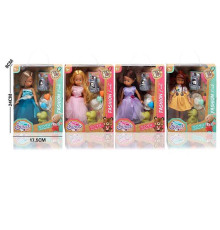 Лялька LK 2504 (96/2) 4 види, 20 см, гумова, імітація скляних очей, взуття, аксесуари, улюбленці, в коробці, ВИДАЄТЬСЯ ТІЛЬКИ МІКС ВИДІВ