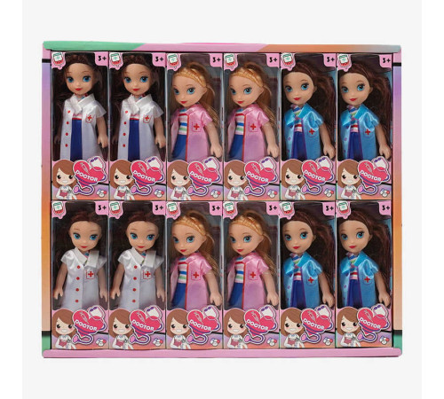 Набір ляльок TT 61 A (40/2) ЦІНА ЗА 12 ШТУК В БЛОЦІ, висота 15см, гумова голова, знімний одяг, рухливі руки, в коробці