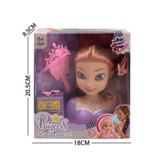 Манекен для зачісок LK 1714 B (96/2) аксесуари, гребінець, корона, в коробці