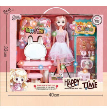 Лялька 2027-14 (24) 30 см, шарнірні суглоби, імітація скляних очей, підсвічування, аксесуари, меблі, в коробці