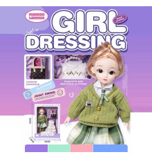 Лялька Q-A 19 (72/2) висота - 30 см, тіло — пластик, голова — гума, шарнірні з’єднання суглобів, знімне взуття, змінний одяг, аксесуари, в коробці