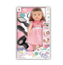 Лялька 6652 (24) висота - 35 см, музичний чип, п’є, ходить на горщик, фен, пляшечка, гребінець, щіточка для розчісування, дзеркало, знімна сукня, знімне взуття, в коробці