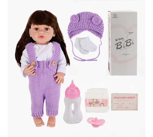 Лялька XBY 5511 (12) висота 52 см, гумова, пляшечка, памперс, соска, шкарпетки, в коробці