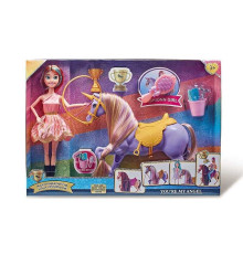 Лялька 8677-1 (18) висота: 31 см, шарнірні з’єднання суглобів, знімний одяг та взуття, тіло та ноги - пластик, голова та руки - гума, єдиноріг: 31х25 см, гумова упряж, аксесуари, в коробці