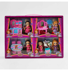 Набір ляльок SM 0688-3 (36/2) ЦІНА ЗА 8 ШТУК В БЛОЦІ, висота 11 см, аксесуари, меблі, герої