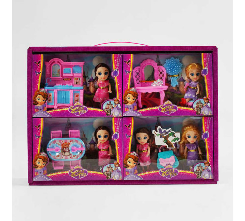 Набір ляльок SM 0688-3 (36/2) ЦІНА ЗА 8 ШТУК В БЛОЦІ, висота 11 см, аксесуари, меблі, герої