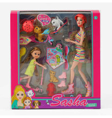 Лялька 51810 (30/2) висота 30 см, 2 ляльки, 3 домашні улюбленці, спортивний транспорт, шоломи, в коробці